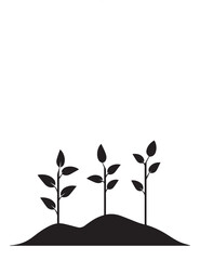 Growing Plant Silhouette Vector illustration