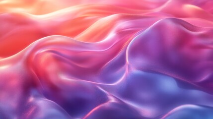 Obraz premium Abstract Metallic Iridescent Fabric Background with Soft Pastel Waves for Fashion or Textile Design