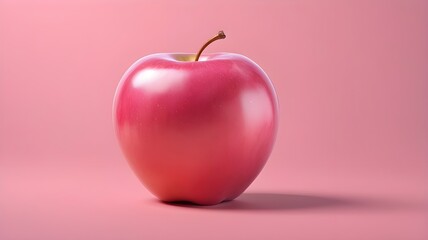 Obraz premium A pink apple on light pink background