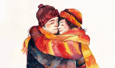 Naklejka premium Abrazo en pareja.