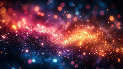Colorful Glowing Lights in a Dark Background for Cinematic and Glitchcore Themes