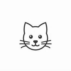 Obraz premium Simple line art illustration of a cute cat face.