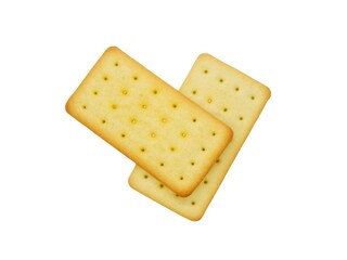 dry crackers cookies isolated on white background