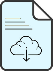 Download arrow  outline strock in colourd  file icon 
