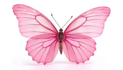 pink butterfly isolated on white