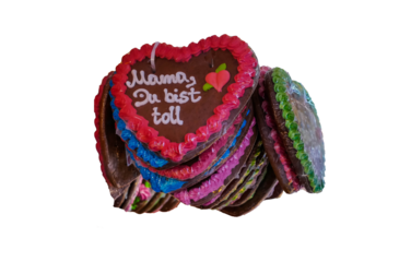 Lebkuchenherzen Muttertag freigestellt