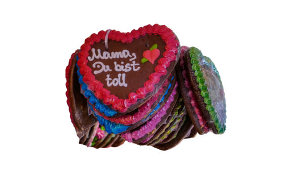 Lebkuchenherzen Muttertag freigestellt