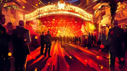 Obraz premium illustration of Cannes, France poster