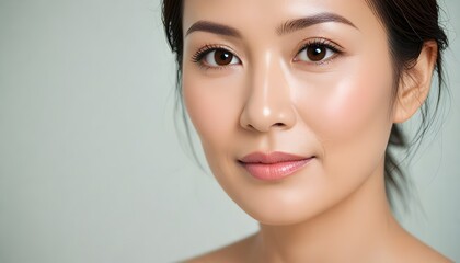 Fototapeta premium a close up portrait of a woman's glowing face