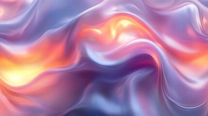 Obraz premium Flowing Pastel Colors Holographic Reflections in a Layered Design - Modern Cards and Promotional Banners