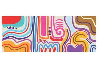 Fototapeta premium Seamless hand drawn abstract pattern combination of harmonious colors, ethnic background