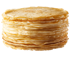 Stack of Thin Pancakes Isolated On A White Background, PNG Transparent