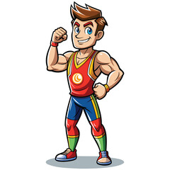 Muscular Men Cartoon Vector
