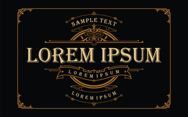 ribbon and ornament logo whiskey