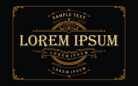 ribbon and ornament logo whiskey