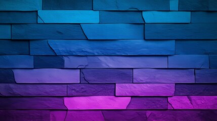 Obraz premium Vibrant Blue Purple Brick Wall Texture Gradient