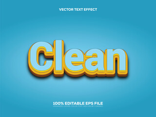 Editable 3D style Clean text effect.
