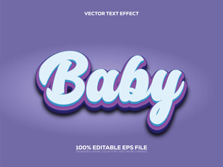 Editable 3D style Baby text effect.
