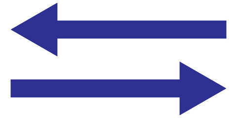 Long arrows icon set. Vector set of trendy long arrows left and right in flat style. Icons isolated. Straight long right vector arrow icon .Replaceable vector design .