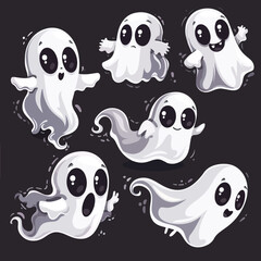 Obraz premium Set of cute ghost creation
