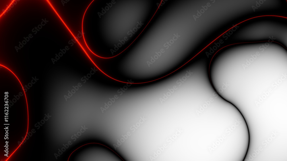 Aufkleber Red futuristic technology background with organic motion. Energy overlay lines background