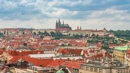 Fototapeta premium Prague Castle and St Vitus Cathedral, the most famous landmarks in the capital of Czechia 