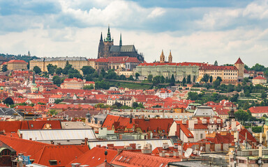 Prague Castle and St Vitus Cathedral, the most famous landmarks in the capital of Czechia 