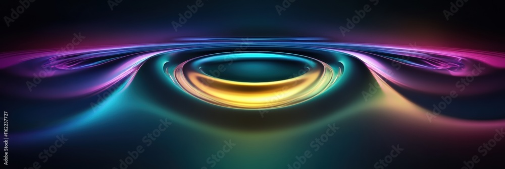 Fototapete 3D abstract design showcasing vibrant sound waves in a colorful and harmonious visually engaging composition. Generative AI