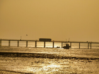 Sunset over Southend Pier in England

