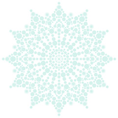 Dot painting beautiful mandala snowflake vector illustration multicolored background