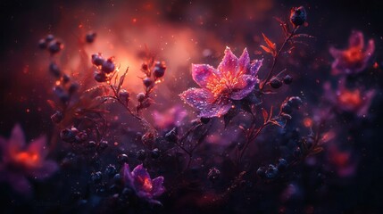 Fototapeta premium Vibrant flowers with a dreamy, ethereal background.