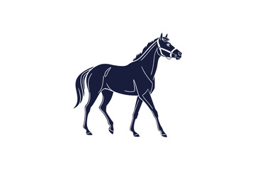 Fototapeta premium horse silhouette free vector illustration on white background