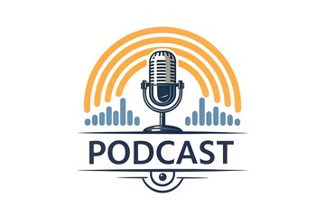 Podcast radio logo icon