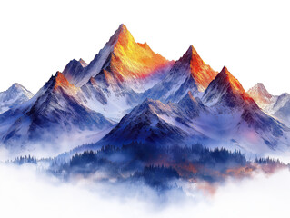 Fototapeta premium The mountains are covered in snow and the sun is shining on them