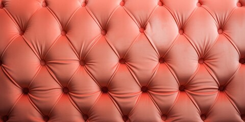 upholstered velours velvet furniture in the classic rhombus sofa soft red coral color texture surface luxury