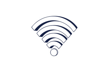 Wi-Fi signal line art vector illustration on a white background