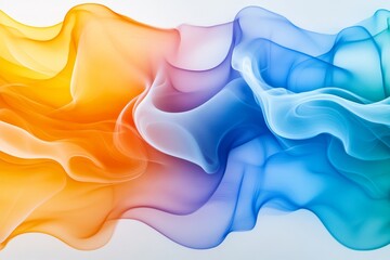 Obraz premium Colorful Abstract Flowing Fabric - Abstract image symbolizing fluidity, transition, energy, harmony, and serenity through flowing colorful fabric.