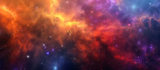 Obraz premium Hyper realistic nebula, vibrant colors, stars and galaxies, fantasy art style, high quality.