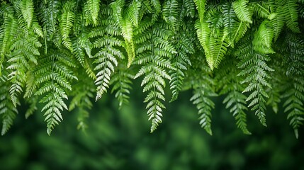 Fern Crisp Vital, Cascading Fern Fronds in Lush Greenery with Elegant Flow and Crisp Texture
