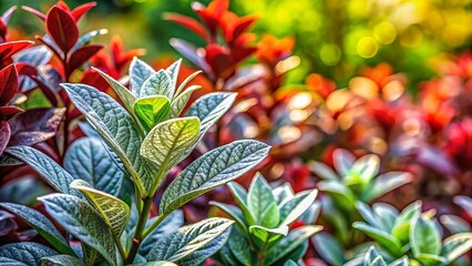 Obraz premium HD Stock Photo: Silver Leafed Shrub, Vibrant Foliage, Garden Plant