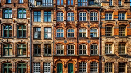 Fototapeta premium Historic Building Facade, 36 Rote Herzen Street, Architectural Detail, Urban Exploration, Vintage Architecture
