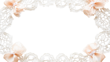 Lace Ribbon Square Frame, intricately woven strands create a delicate square design, set against a clean white backdrop.