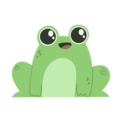 Green frog vector cartoon illustration