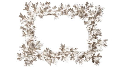 Silver Leaf Cluster Frame, elegant square arrangement of silver leaf on a pristine white background, perfect for showcasing art or decor