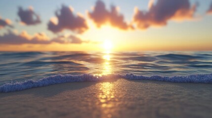 Immersive Coastal Waters with Subtle Lighting at Sunset