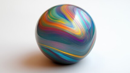 Fototapeta premium Swirling Rainbow Hues Adorn A Glossy Egg Shape