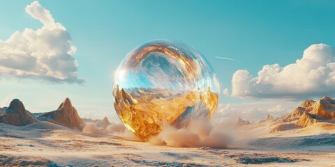 Golden Deserts With Mirages 