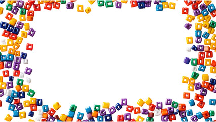Vibrant Bead Frame, a square arrangement of colorful beads on a clean white background, perfect for showcasing creativity and craftsmanship