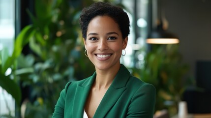 The Confident Businesswoman Smiling