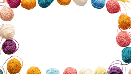 Colorful Thread Frame, square pattern of vibrant threads on a clean white background, showcasing intricate design and artistry.